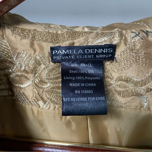 Pamela Dennis Silk Embroidered Blazer